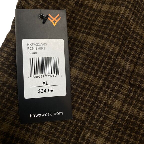 Hawx Work Gear Shacket Mens XL Brown Plaid Sherpa Lined Pockets Snap Button - Picture 2 of 16